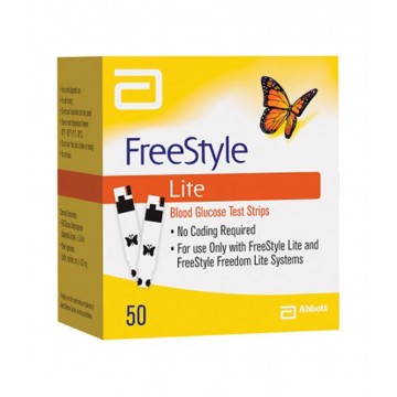 Freestyle LITE Blood Gulcose Test Strips 50 Strips (1X50 Pack)