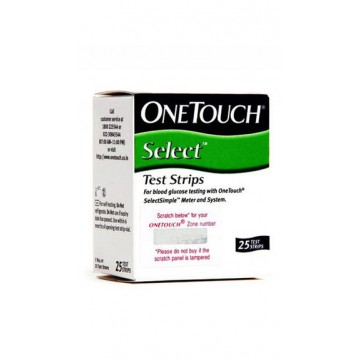 OneTouch Select Gulcometer Test Strips-25 Strips (1x25 PACK)