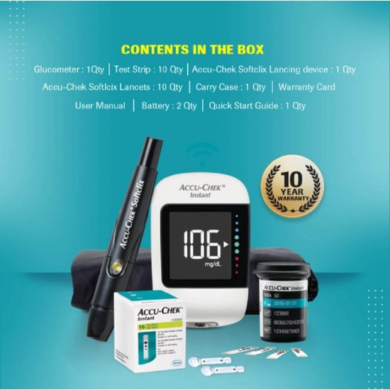 Accu-Chek Guide Glucose Meter Kit | 1 Meter + 10 SoftClix Lancets + 1  Lancing Device