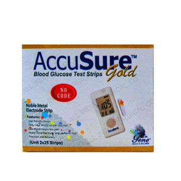 Dr.Gene Accusure GOLD Glucometer Test Strips 50 Strips (2X25 Pack)