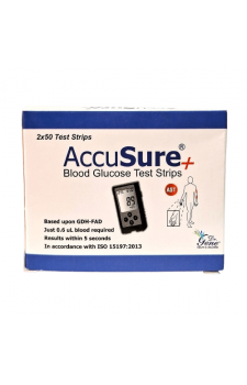 AccuSure Plus Glucometer Strips 100's Pack