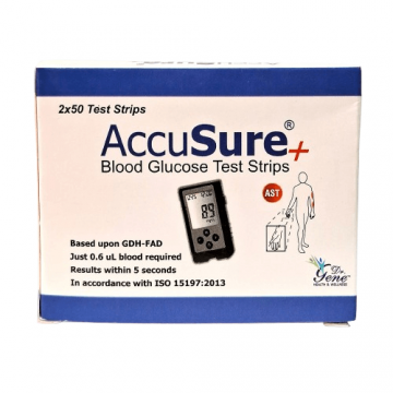 AccuSure Plus Glucometer Strips 100's Pack