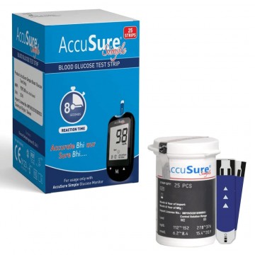 AccuSure Simple Test Strips 25's Pack