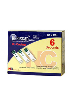Akkiscan SLIM Blood Gulcose Test Strips 50 strips (1X50 Pack)