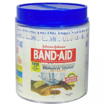 Band Aid Wash Proof Johnson & Johnson, 100 Pieces Jar