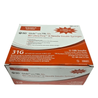 BD Glide Ultra-Fine II Insulin Syringes 1ML U-100 31gx6mm (Box of 100)