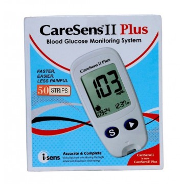 Caresens-II Plus Glucometer with Free 50 Test Strips