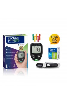 Contour Plus ELITE Blood Glucose Monitoring System With 25 Strips Free