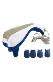 Dolphin Double Head Body Massager With 4 Attachments (Color May Vary)