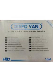Dispovan 1ML U-100 Insulin Syringe Xtra-Fine 31G (Box of 100)