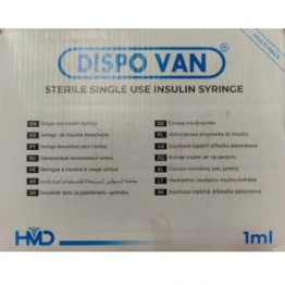 Dispovan 1ML U-100 Insulin Syringe Xtra-Fine 31G (Box of 100)