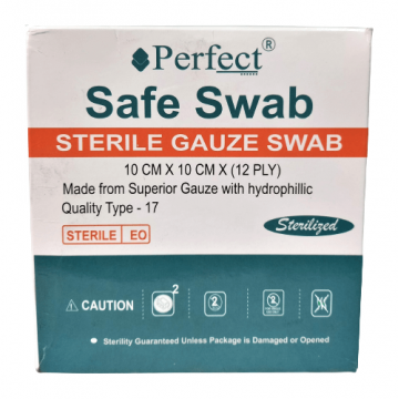 Perfect Sterile Gauze Swab 10cm x 10cm x 12ply (40 Pcs Box)