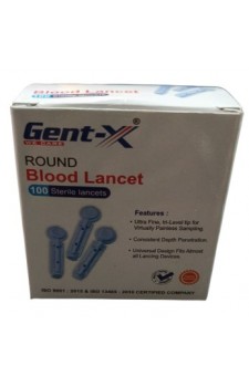 Gent-X Round Blood Lancets - Pack of 100