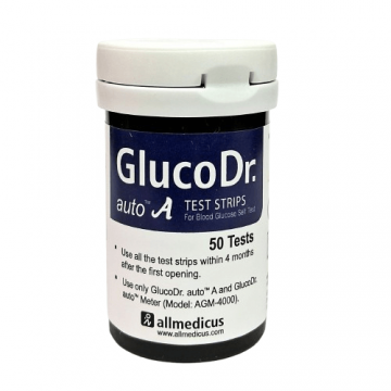 Gluco Dr. Auto A Test Strips 50 Strips (Vial) Model : AGM 4000
