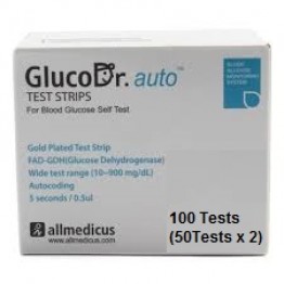 Gluco Dr. AUTO Test Strips-100 strips (2x50Pack) Model : AGM 4000