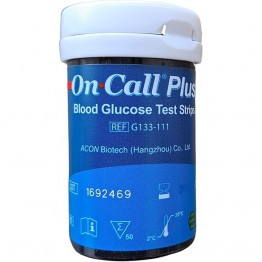 On Call Plus Blood Glucose Test Strips - 50 Strips Vial  (Without Outer Box)