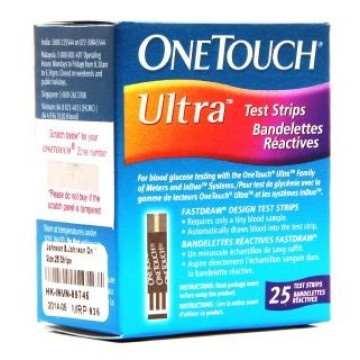 Onetouch Ultra Gulcometer Test Strips-25 Strips (1x25 PACK)