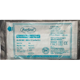 Perfect Disposable Ear Loop Face Mask  3 Ply (Single Pack)  - 50 Pieces Box