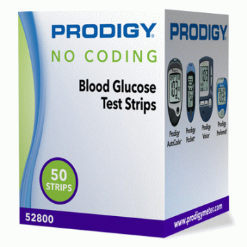 Prodigy No Coding Gulcometer Test Strips - 50 Strips Pack