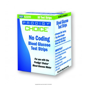 Prodigy CHOICE Blood Glucose Test Strips - 50 Strips Pack