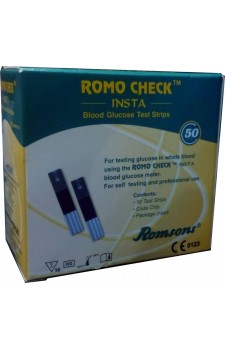 Romo Check INSTA Blood Gulcose Test Strips 50 Strips 