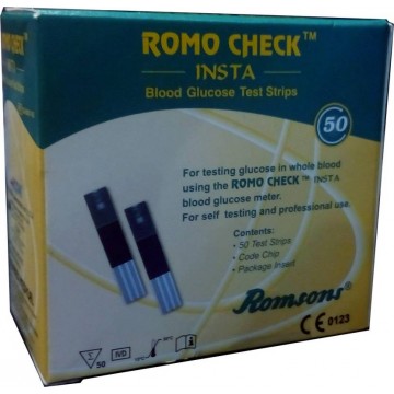 Romo Check INSTA Blood Gulcose Test Strips 50 Strips 