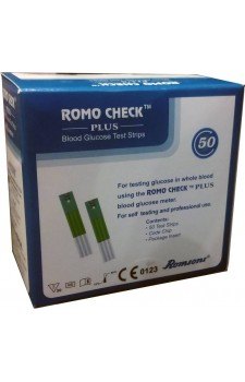 RomoCheck PLUS Blood Gulcose Test Strips 50 Strips 