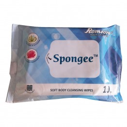 Romsons Spongee Soft Body Wipes - 10 Wipes (Body Cleansing Wipes)