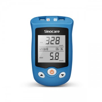 Sinocare Safe AQ UG  Bi-Functional  Blood Glucose & Uric Acid Meter 