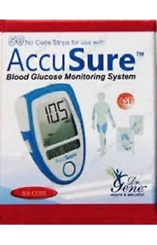 Dr.Gene Accusure Glucometer Test Strips - 50 Strips (1X50 Pack)