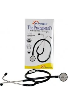 Dr Morepen Stethoscope ST 07 (Black) Stainless Steel Professional Quality