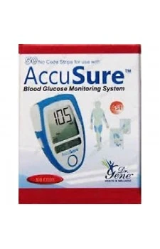 Dr.Gene Accusure Glucometer Test Strips 50 Strips (1X50 Pack)