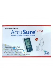 AccuSure Pro Glucometer Strips 100's Pack