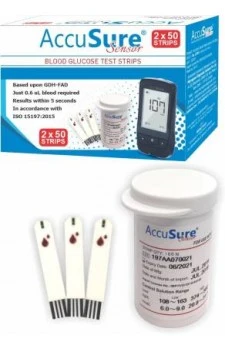AccuSure Sensor Test Strips 100's Pack