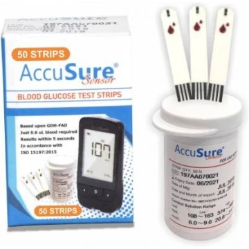 AccuSure Sensor Test Strips 50's Pack