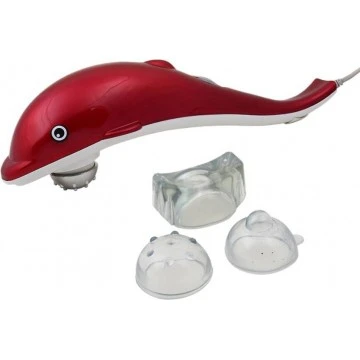 Dolphin Fish Shaped Body Infrared Massager With 3 Attachments (Color May Vary)