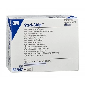 3M Steri-Strip Reinforced Skin Closures (Ref R1547) - Box of 50 Pieces