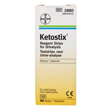 Bayer Keto Diastix Reagent Strips For Urinalysis - 50 Strips