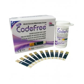 SD CodeFree Blood Glucose Test Strips-50 Strips (2X25 Pack)