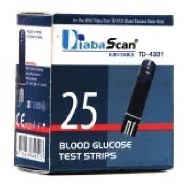 DiabaScan Gulcometer Test Strips 25 Strips (1x25 Pack)