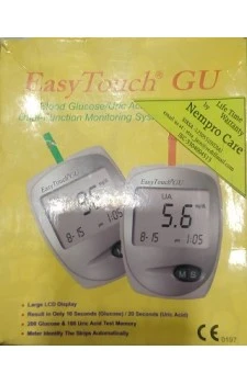 EasyTouch Glucometer GU (Dual Function -  Glucose+Uric Acid Testing) 