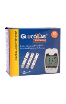 GlucoLab Auto Coding Blood Glucose Test Strips (50 Strips)