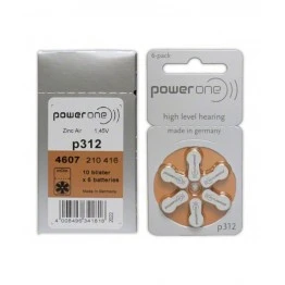 PowerOne P312 Hearing Aid Battery (6 Pcs Pack)