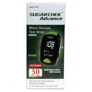 Sugarchek Advance  Wockhardt Test Strips - 50 Strips  (Individual Pack)