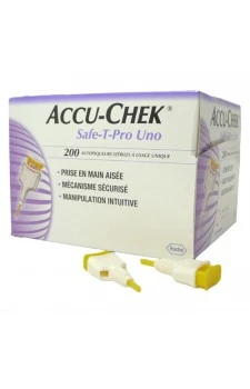 AccuChek Safe-T-Pro-Uno Lancing Devices (Single Use) - Box of 200