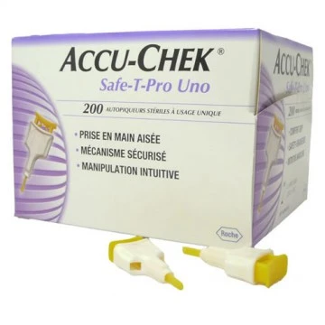 AccuChek Safe-T-Pro-Uno Lancing Devices (Single Use) - Box of 200
