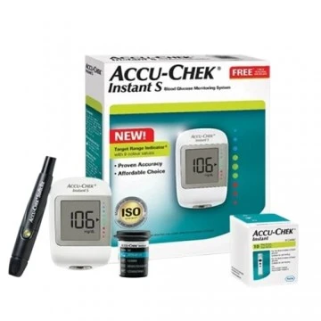 AccuChek Instant S Blood Glucose Meter With Free 10 Test Strips