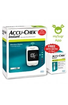 Accu-Chek Instant Wireless Blood Glucose Meter and Lancing Device With Free 10 Test Strips