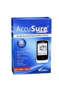 AccuSure Sensor Blood Glucose Monitoring System With 50 Test Strips