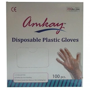 Amkay Plastic Gloves Disposable (100pcs) 11"x 12"